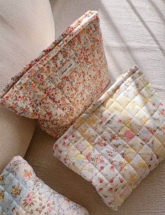 Flower Print Cosmetic Bag