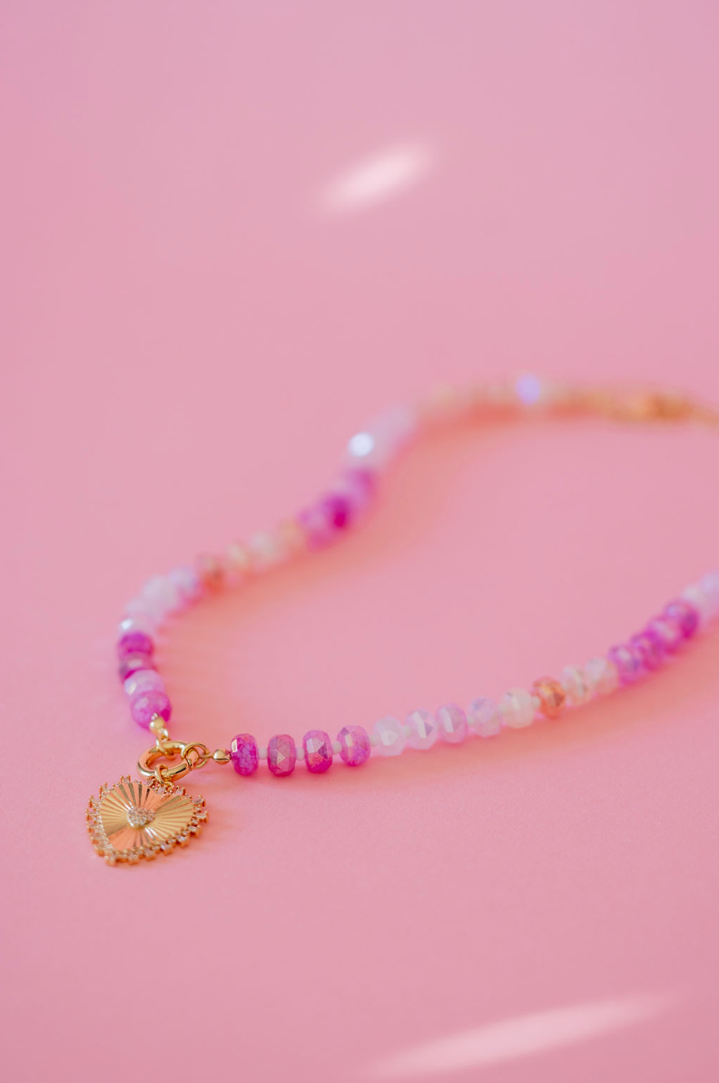 Pink bloom necklace