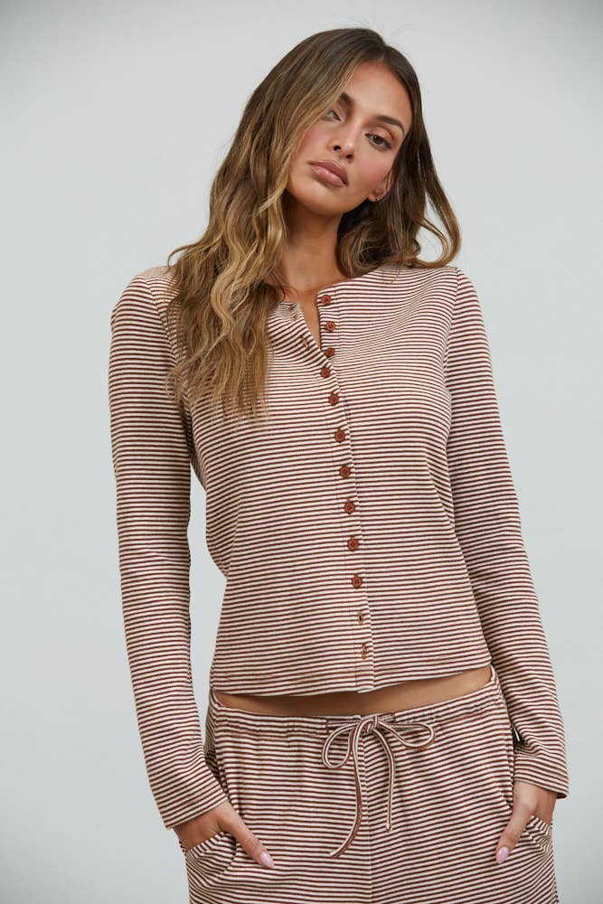 Lounge Striped Button Down