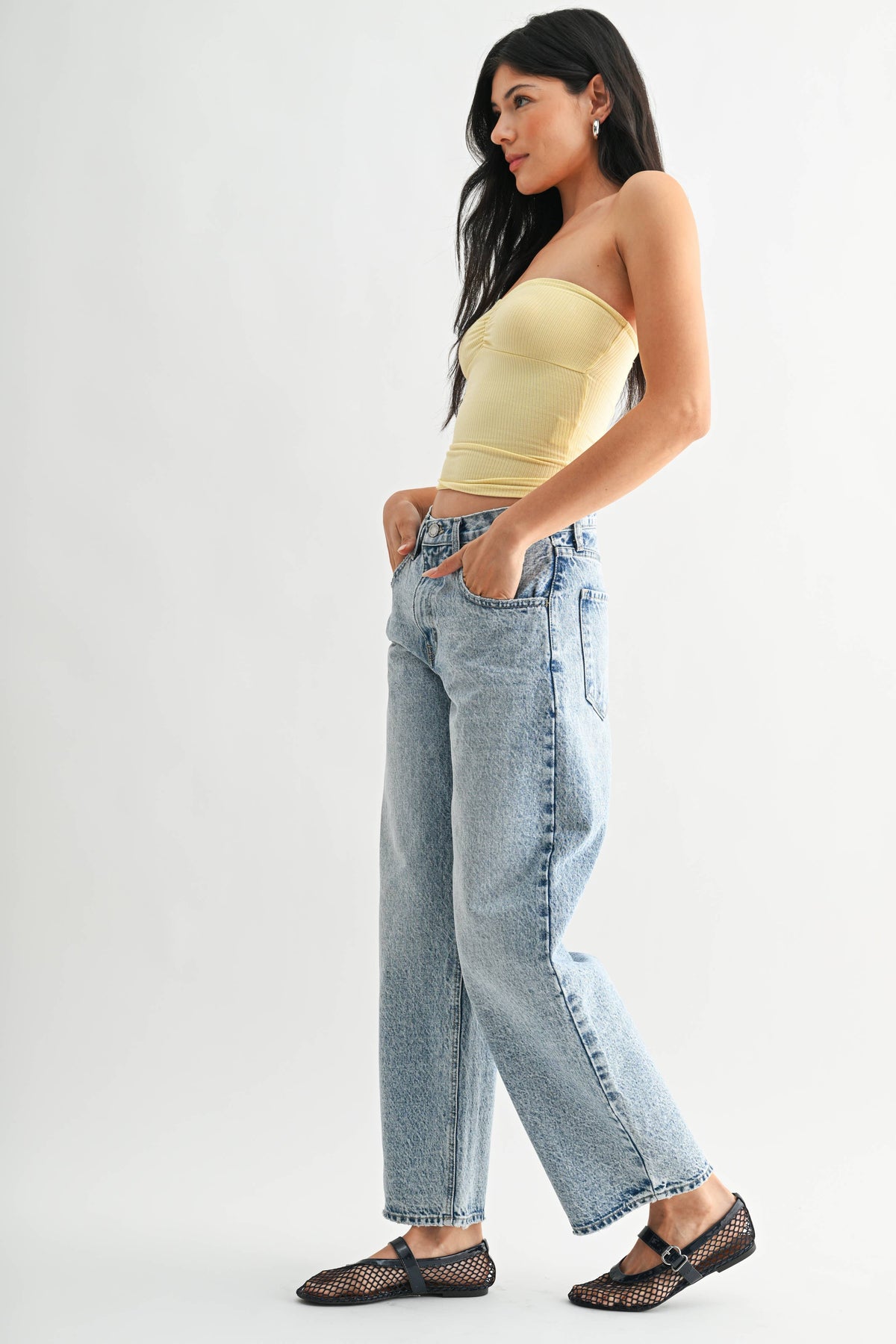 High Rise Clean Barrel Jean