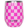 Pink Checker Valentine's Day Insulated Wine Tumbler