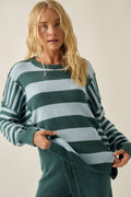 Deep Sea Contrast Knit Sweater
