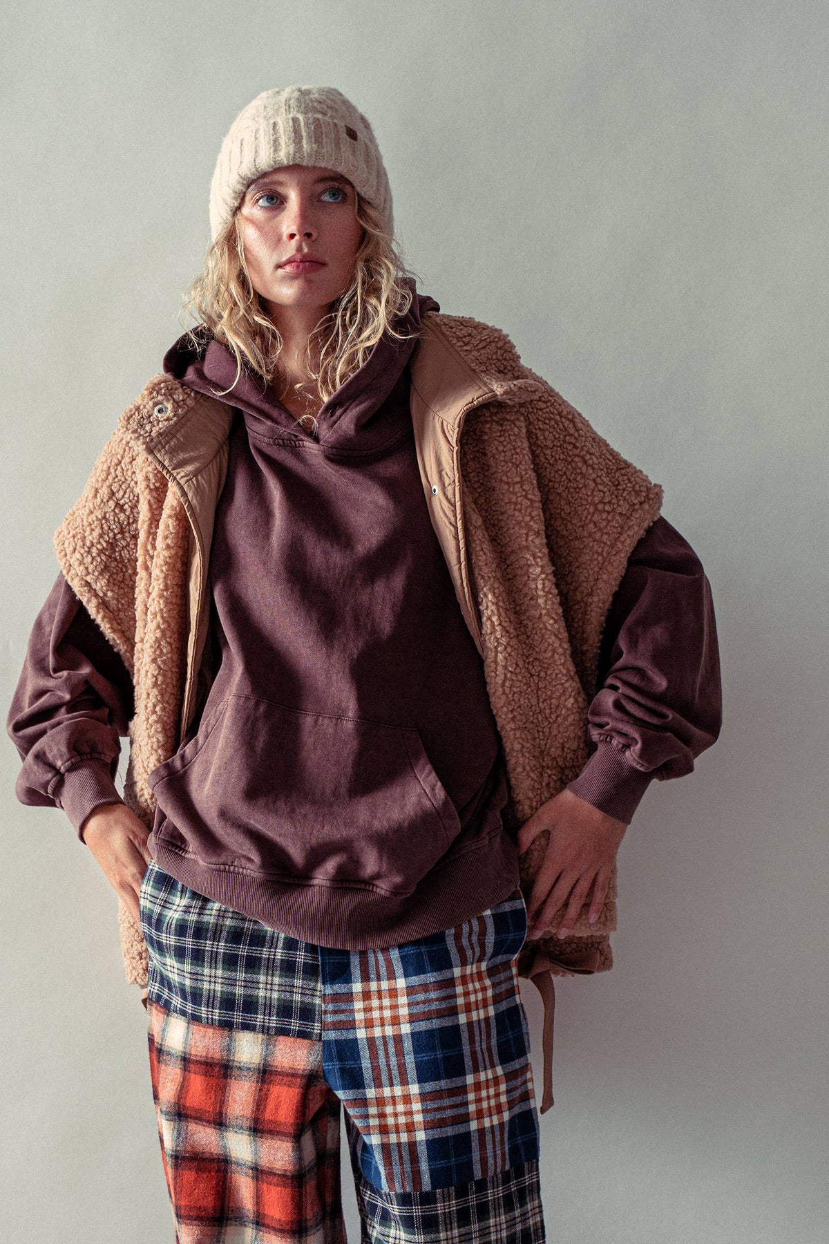 Oversized Sherpa Fleece Vest