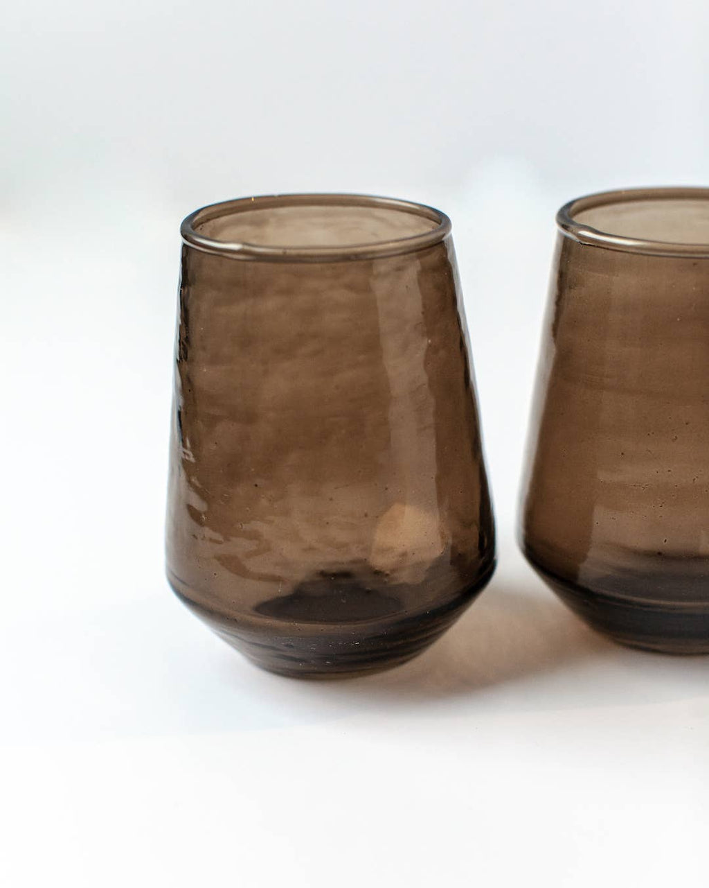 Handblown Hammered Glass Water Tumbler