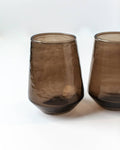 Handblown Hammered Glass Water Tumbler