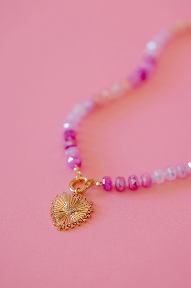 Pink bloom necklace