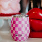 Pink Checker Valentine's Day Insulated Wine Tumbler