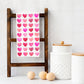 Valentine's Pink & Red Hearts  Kitchen Tea Towel