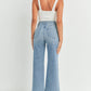 Patch Pocket Wide Leg Denim