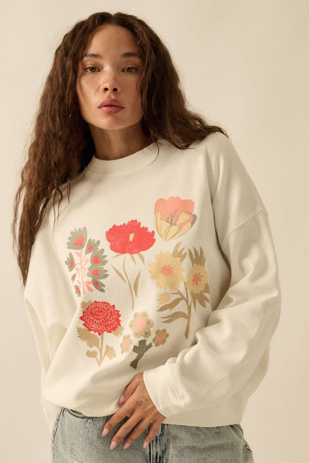 Floral Oversized Graphic Crewneck