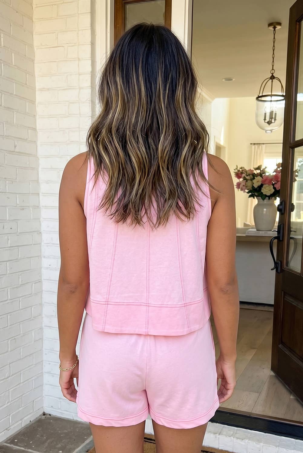 Stitched Pink Shorts