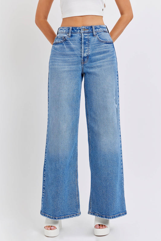 High Rise Wide Leg Denim Jean