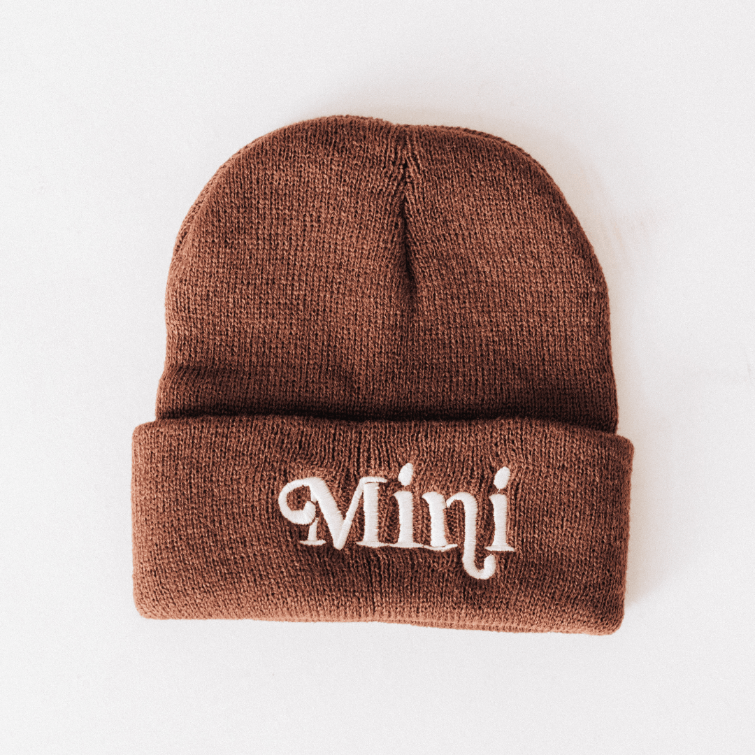 Knit Hats - Dark Brown -Mini