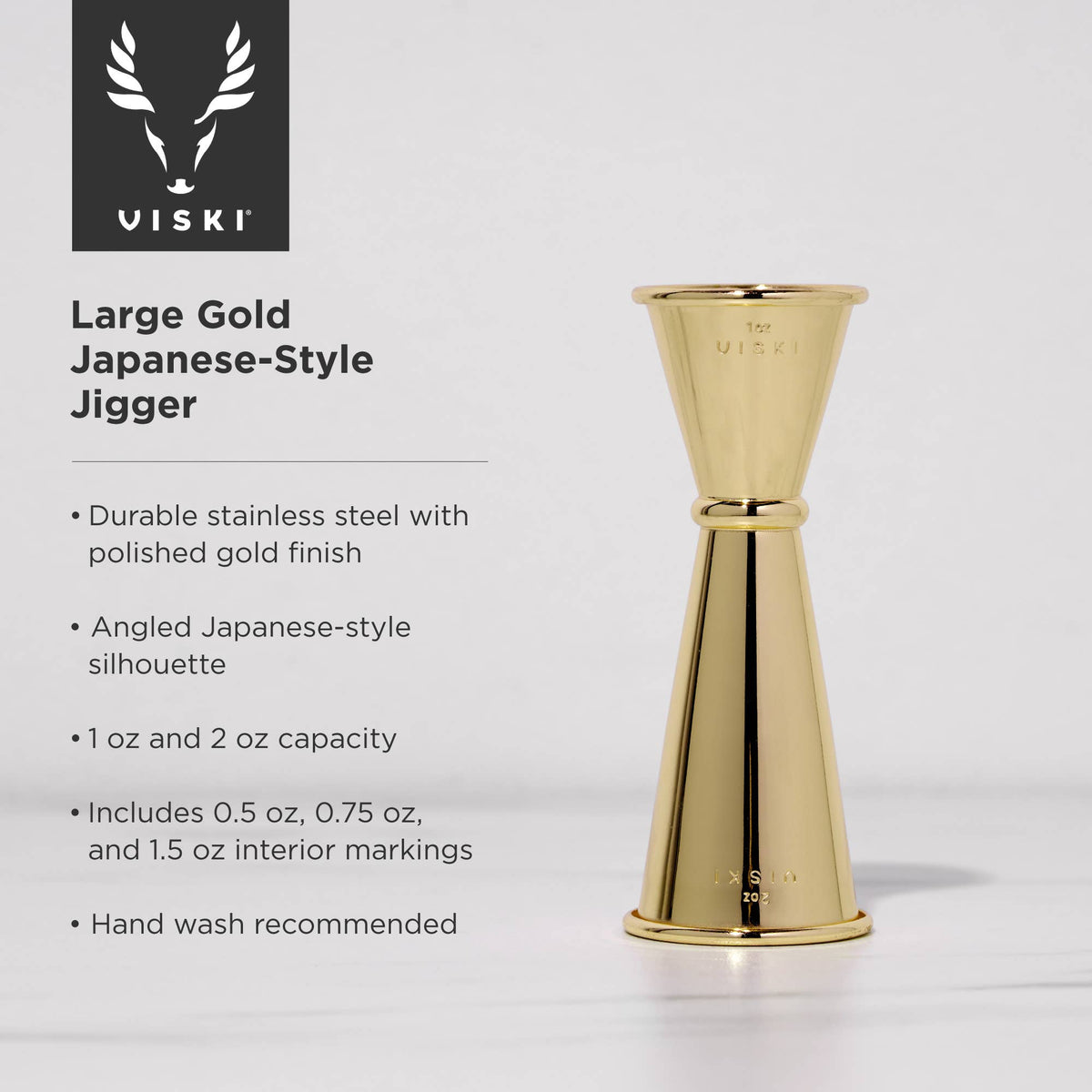 Belmont Large Gold Plated Jigger