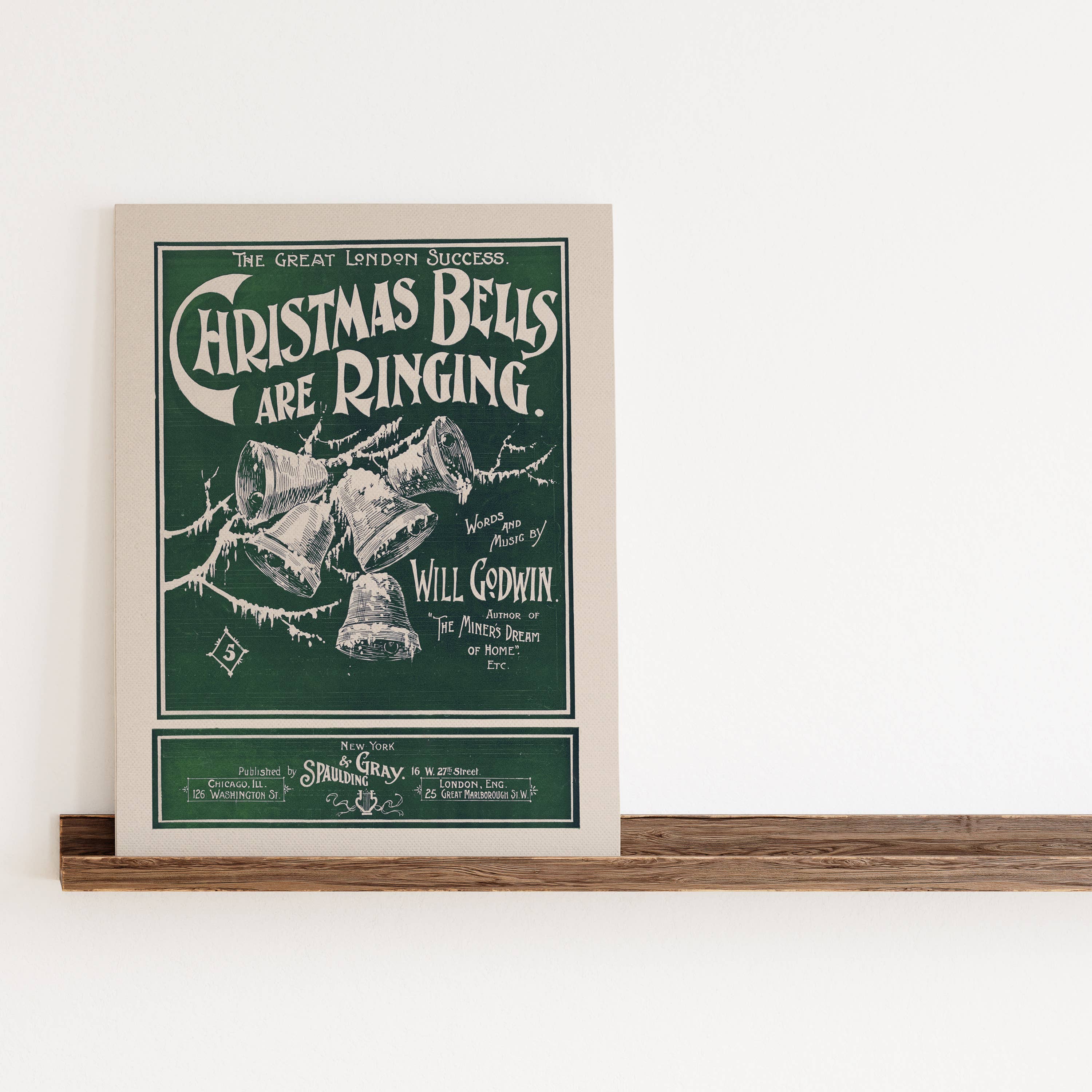 Green Vintage Christmas Wall Art