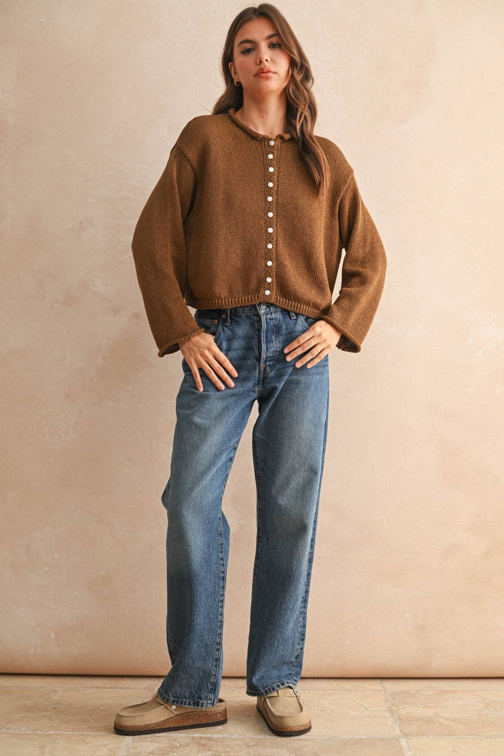 Light Weight Button Cardigan