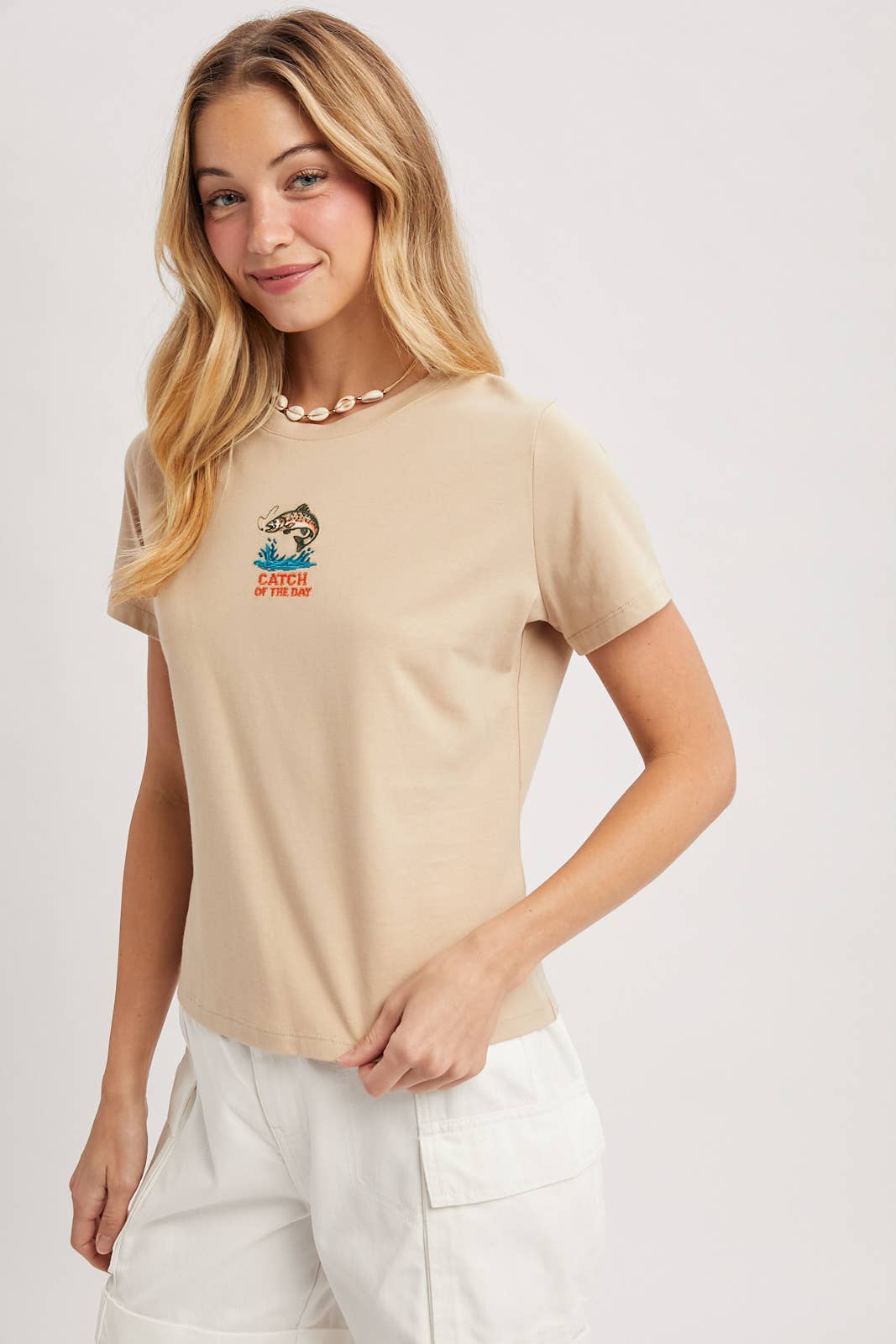 CATCH OF THE DAY EMBROIDERED TEE