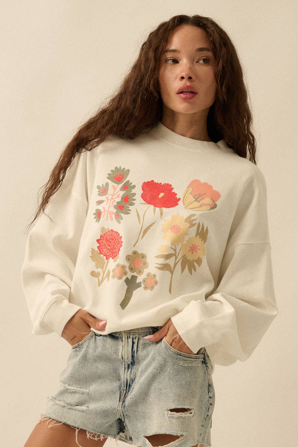 Floral Oversized Graphic Crewneck