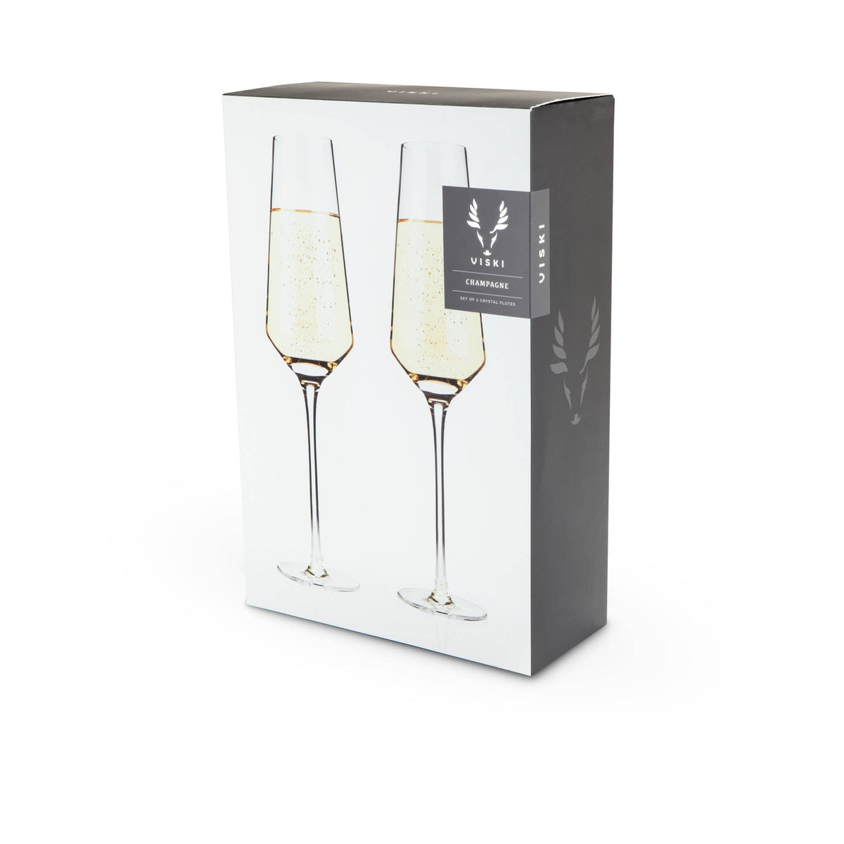 Raye Angled Crystal Champagne Flutes - Set of 2