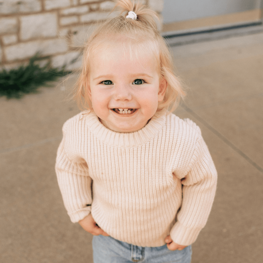 Oatmeal Knit Pullover Sweater