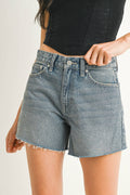 High Rise Aline Denim Shorts