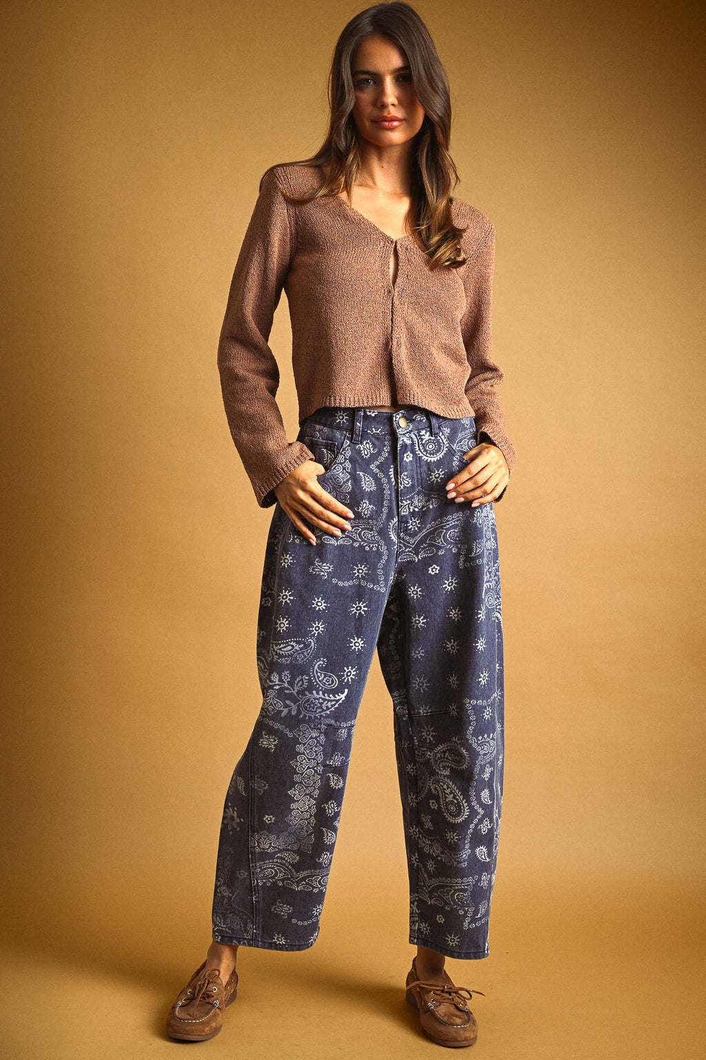 TOFFEE CLASP KNIT CARDIGAN