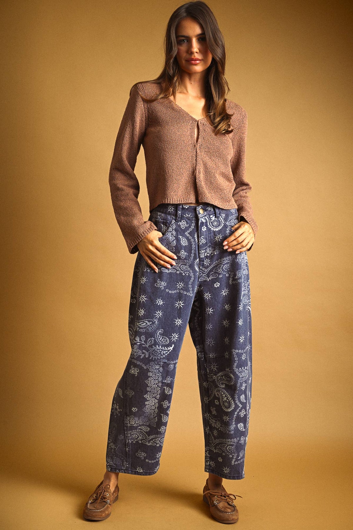 TOFFEE CLASP KNIT CARDIGAN