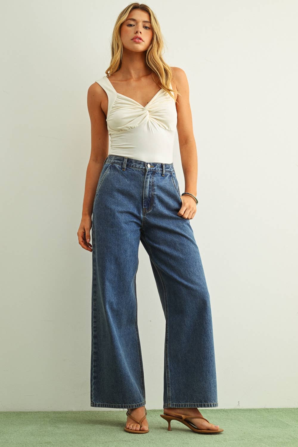 WIDE LEG SOFT DENIM PANTS