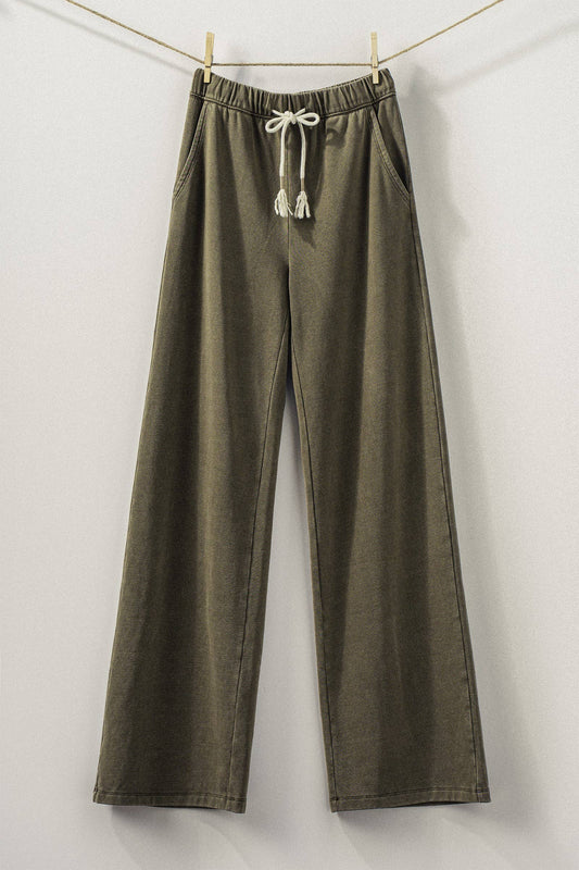 Relaxed Wide Leg Drawstring Pants