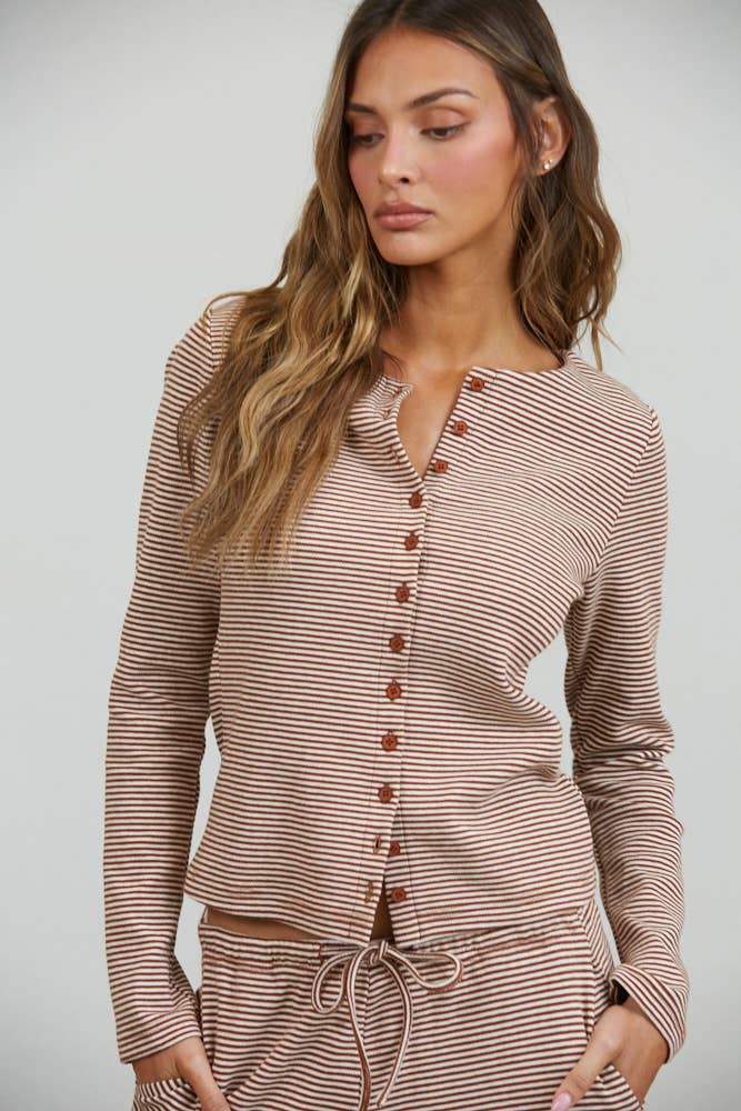 Lounge Striped Button Down