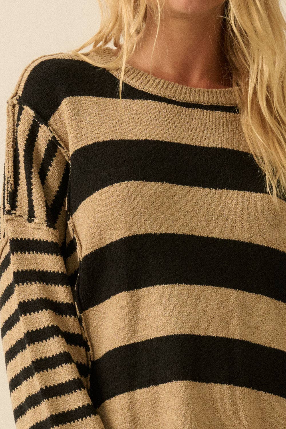 Deep Sea Contrast Knit Sweater