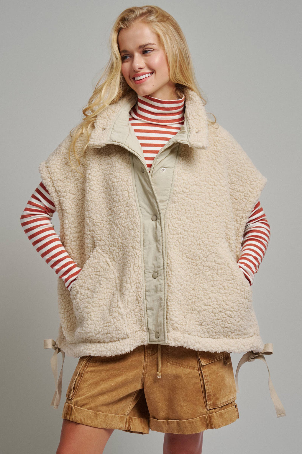 Oversized Sherpa Fleece Vest