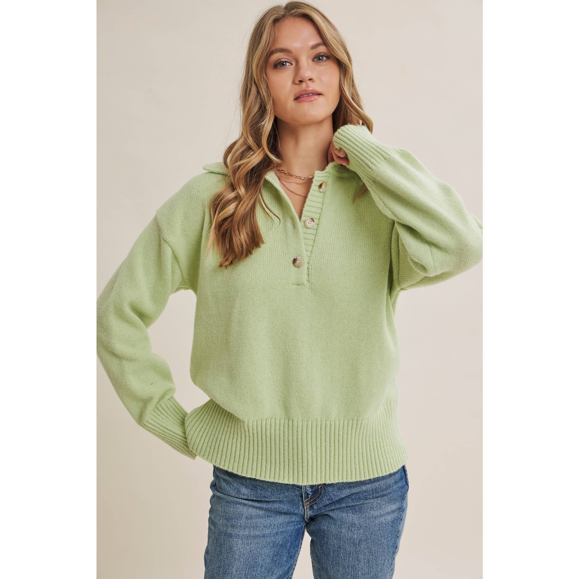 PASTEL POLO SWEATER