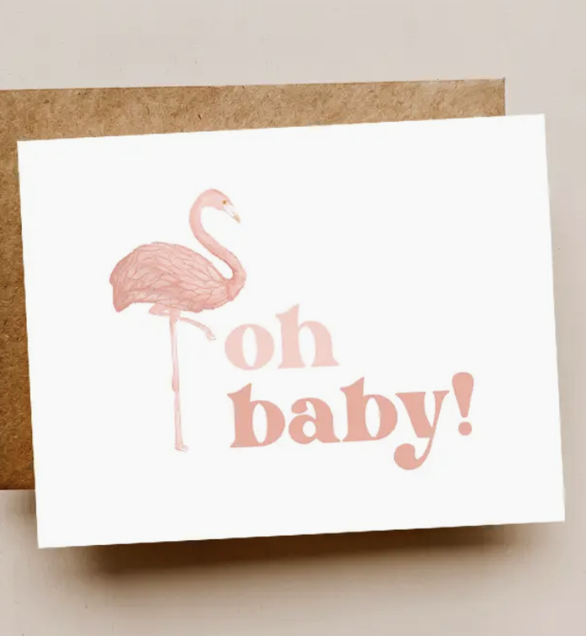 Oh Baby Flamingo Card