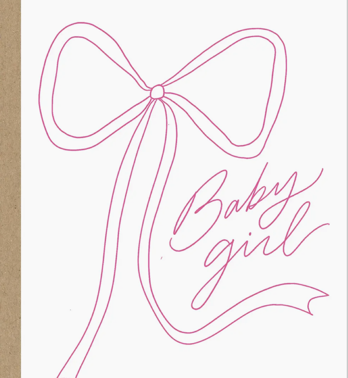 Pink Bow Baby Girl Card