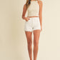 High Rise Frayed Short