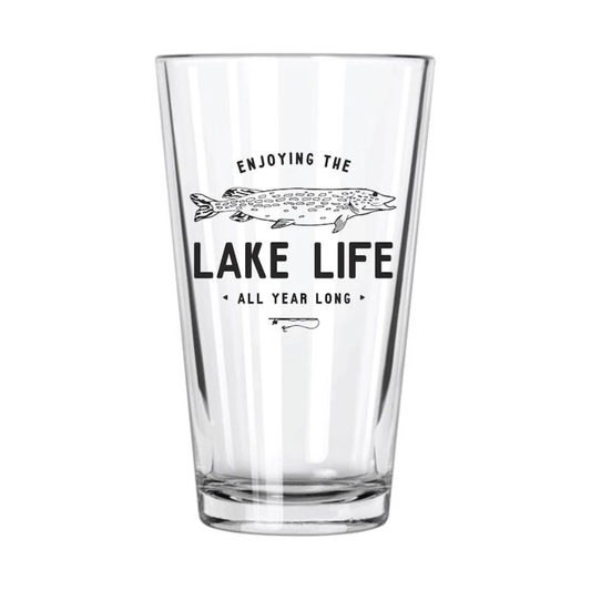 Lake Life: Fishing Pint Glass