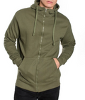 Zipper Fleece Hoodie Olive