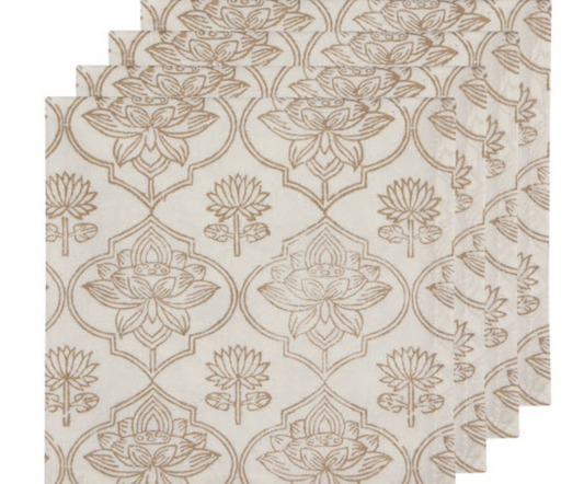Block Print Lotus Napkins