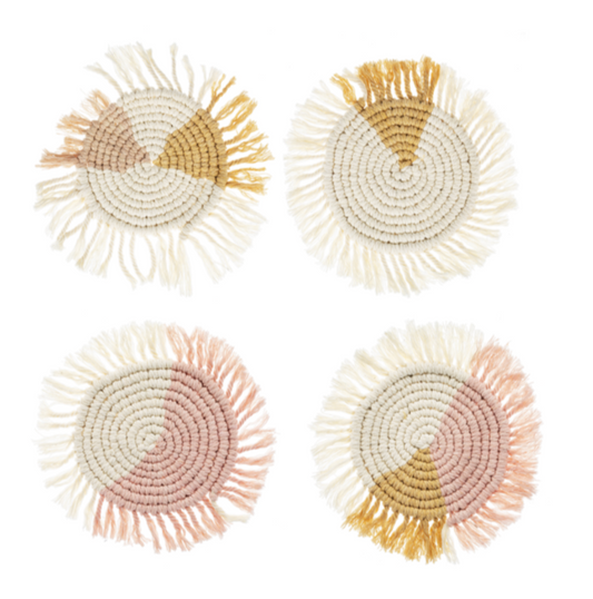 Macrame Colorblock Coaster Set