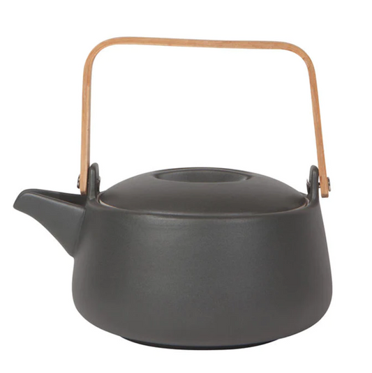 Matte Black Orb Teapot