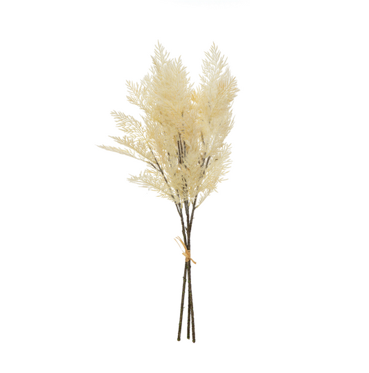 White Flocked Reed Plume
