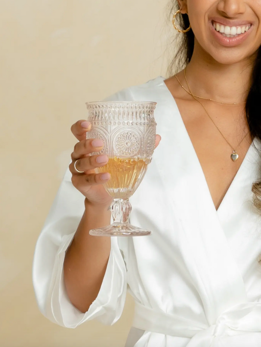 Clear Vintage Style Goblet