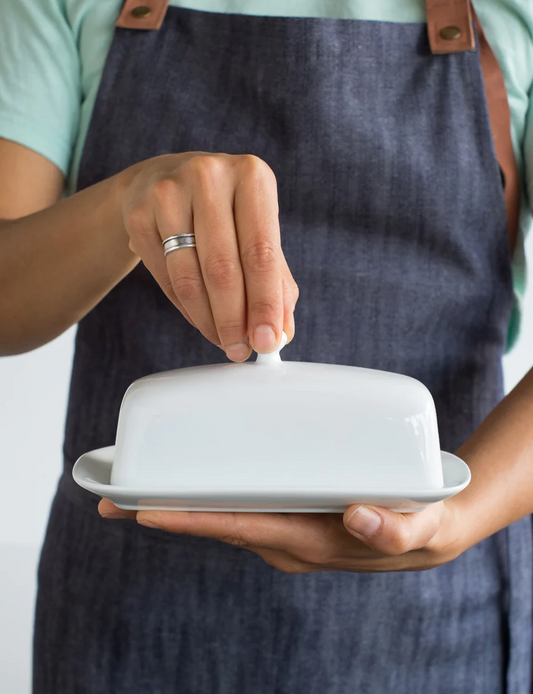 White Simple Butter Dish
