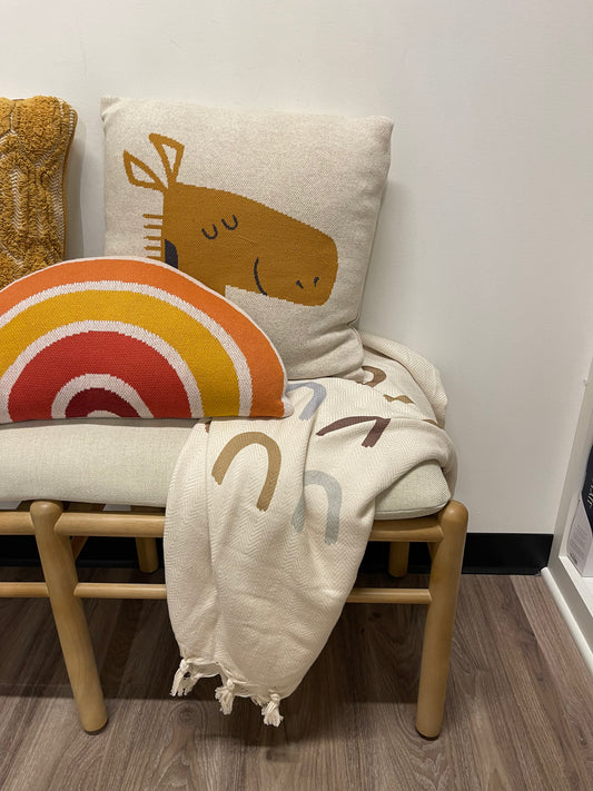 Neutral Rainbow Throw Blanket